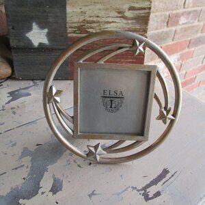 Vintage Y2K Elsa L Pewter 3 X 3” Stars Picture Frame